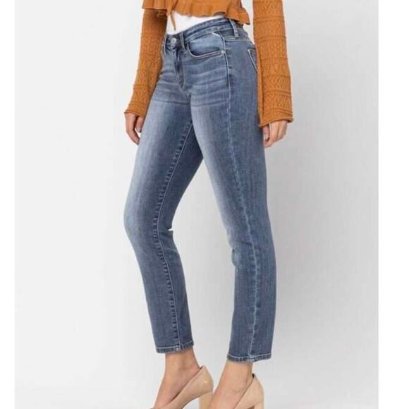 Judy Blue Women’s 1 25 x 30 Slim Fit Jeans Stretch Denim High Rise Straight - Picture 1 of 16